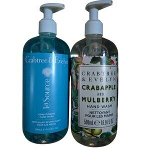 Crabtree & Evelyn Hand Wash Duo: La Source & Crabapple Mulberry 500ml Pump Bottl